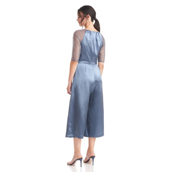 JS Collections Leila Raglan Sleeve‎ Jumpsuit in Aegean Blue Size 8 - Picture 5 of 5